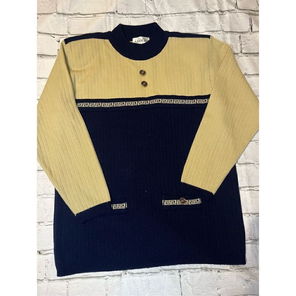 Vintage Adolfo lambs wool sweater with shoulder pads